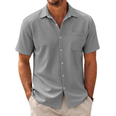 Men's Plus Size Short Sleeve Cardigan