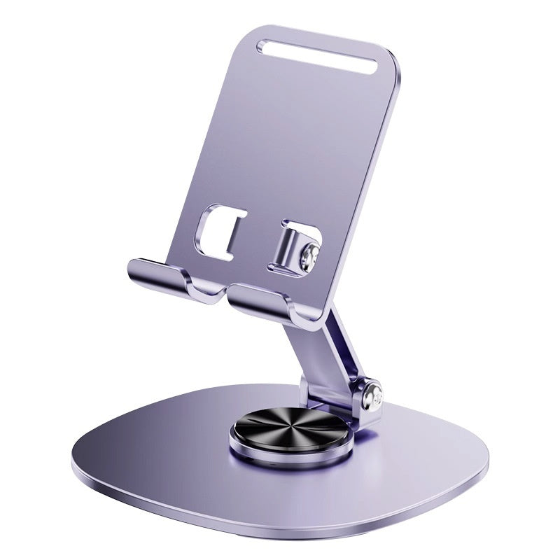 Metal Rotating Desktop Phone Stand – Adjustable Folding Mobile Holder for Desk & Table