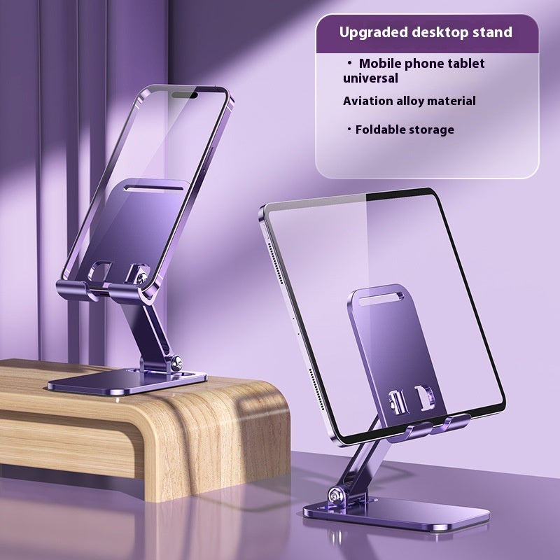 Metal Rotating Desktop Phone Stand – Adjustable Folding Mobile Holder for Desk & Table