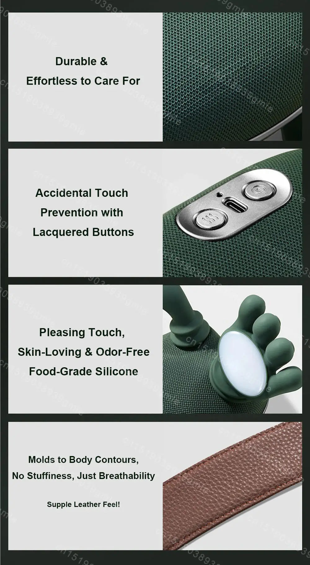 Bionic Neck Shoulder Massager Heated Back Massagers Electric Kneading Muscles Massage Pillow Neck Waist Leg Body ﻿3-Level Modes