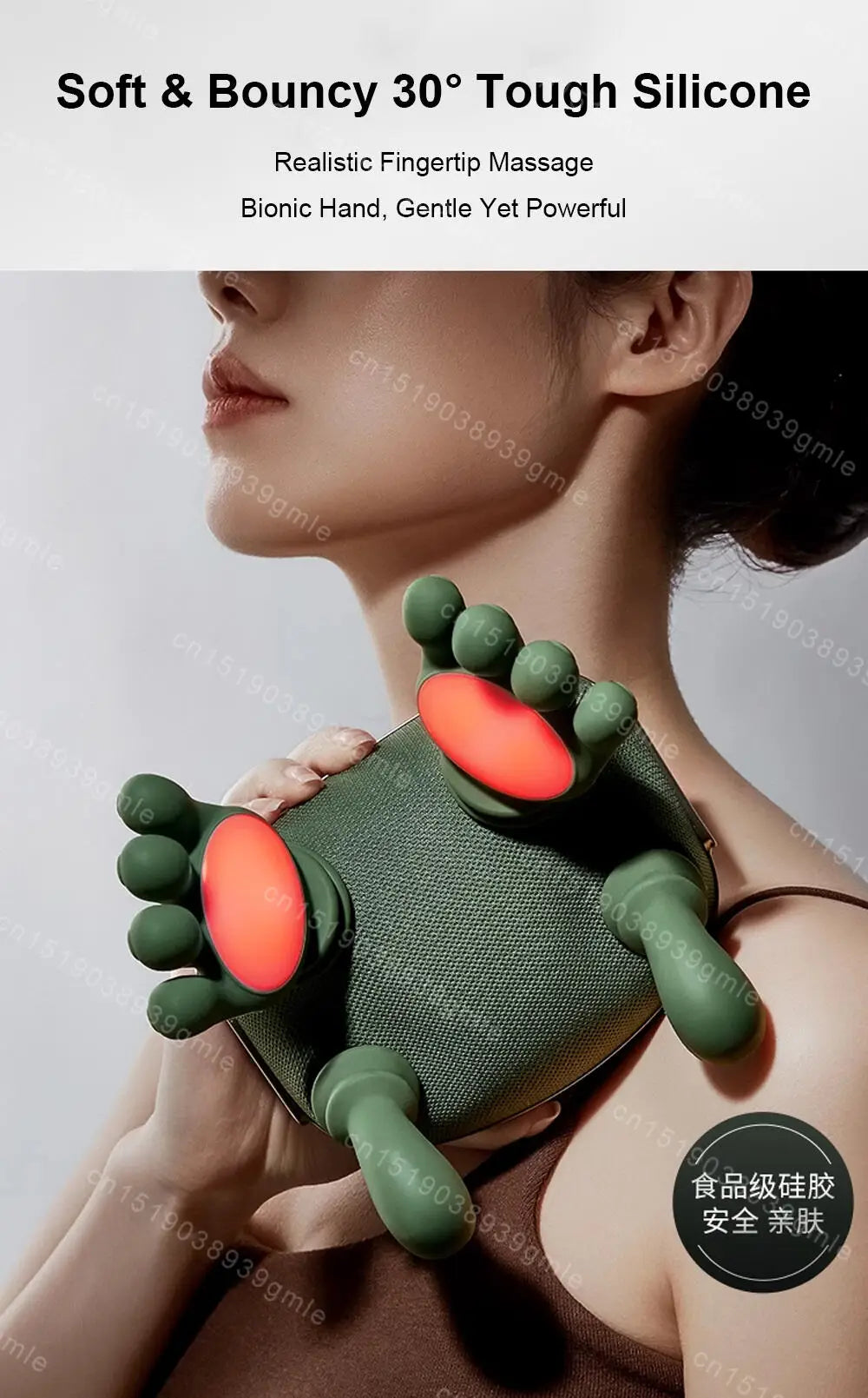 Bionic Neck Shoulder Massager Heated Back Massagers Electric Kneading Muscles Massage Pillow Neck Waist Leg Body ﻿3-Level Modes