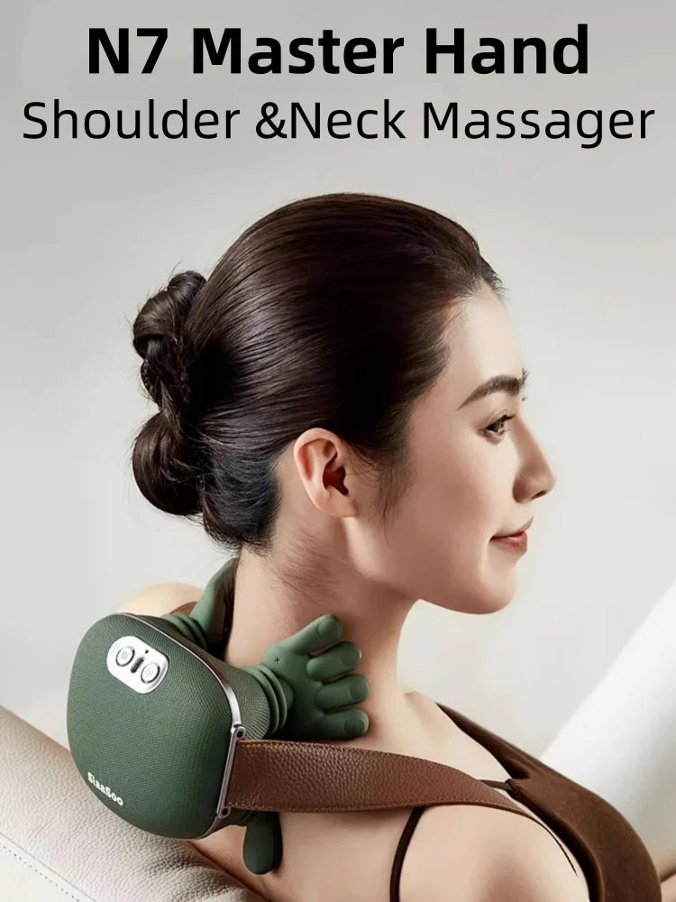 Bionic Neck Shoulder Massager Heated Back Massagers Electric Kneading Muscles Massage Pillow Neck Waist Leg Body ﻿3-Level Modes