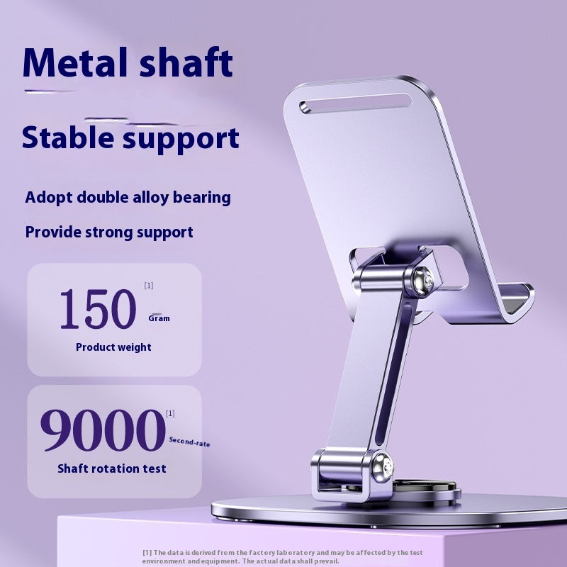 Metal Rotating Desktop Phone Stand – Adjustable Folding Mobile Holder for Desk & Table